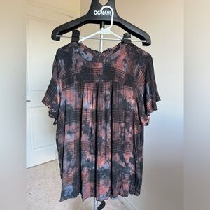 Torrid - 3X tye dye, dark plaid Blouse
